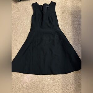 Banana Republic Sleeveless V-Neck Fit & Flare Black Mini Dress Size 4
